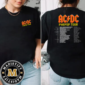 ACDC 2024 Europe Power Up Tour Date List Double Sided Merch Essentials T-Shirt