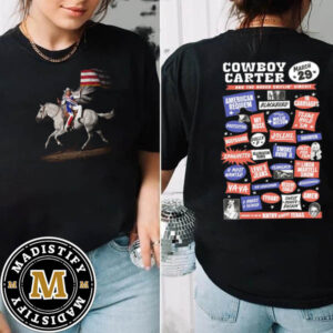 Beyonce Cowboy Carter Official Tracklist Album Double Sided Essentials T-Shirt