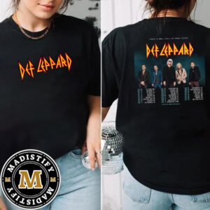 Def Leppard The Summer Stadium Tour 2024 Schedule Date List With Journey Double Sided Essentials T-Shirt