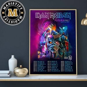 Iron Maiden The Future Past World Tour 2024 North American New Schedule Date List Home Decor Poster Canvas