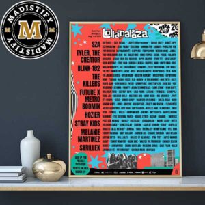 Lollapalooza 2024 Festival Official Line Up At Grant Park Chicago August 1st 4th Home Decor Poster Canvas