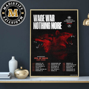 Nothing More And Wage War Spring 2024 US Tour Date List Home Decor Poster Canvas