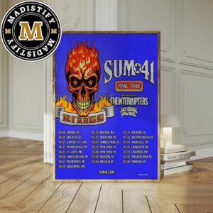 Sum 41 US Final Tour 2024 Tour Of The Setting Sum Begins On April 19th Home Decor Poster Canvas