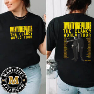 Twenty One Pilots The Clancy World Tour 2024 2025 Cities List Double Sided Unisex T-Shirt