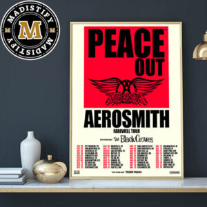 Aerosmith 2024 Farewell Tour Peace Out Official Schedule Date List Home Decor Poster Canvas