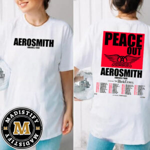 Aerosmith 2024 Farewell Tour Peace Out Official Schedule Date List Two Sided Unisex T-Shirt