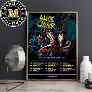 Alice Cooper 2024 Too Close For Comfort Summer US Tour Date List Home Decoration Poster Canvas