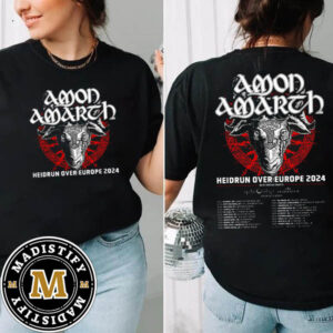 Amon Amarth Heidrun Over Europe 2024 Date List Two Sided Classic T-Shirt