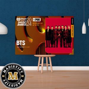 BTS 2024 IHeartRadio Music Awards Best Fan Army BTS Army Home Decor Poster Canvas