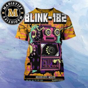 Blink-182 Mexico City Event Poster Mexico At Palacio De Los Deportes On April 2nd-6th 2024 All Over Print Shirt