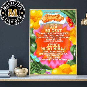 Dreamville 2024 Festival Raleigh NC Official Line Up On April 6th 7th Home Decor Poster Canvas