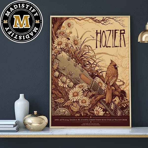 Hozier Raleigh NC Coastal Credit Union Music Park At Walnut Creek April 20th 2024 Home Decor Poster Canvas