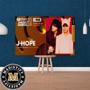 J Hope 2024 IHeartRadio Music Awards Favorite On Screen Winner Home Decor Poster Canvas