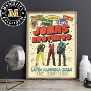 Jonas Brothers Latin America 2024 Tour Official Schedule Date List Home Decor Poster Canvas