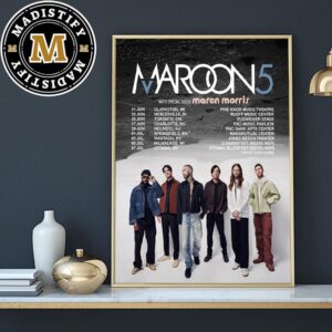 Maroon 5 East Coast Summer 2024 Tour Schedule Date List Home Decor Poster Canvas