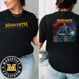 Megadeth Destroy All Enemies 2024 North America Tour Schedule Date List Double Sided Essentials T-Shirt