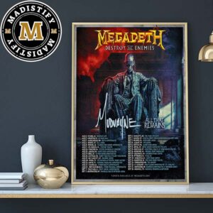 Megadeth Destroy All Enemies 2024 North America Tour Schedule Date List Home Decor Poster Canvas