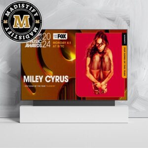 Miley Cyrus 2024 IHeartRadio Music Awards Pop Song Of The Year Winner Home Decor Poster Canvas