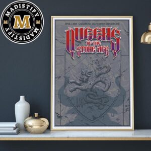 Queens Of The Stone Age Calgary AB At Scotiabank Saddledome On April 1st 2024 Home Decor Poster Canvas