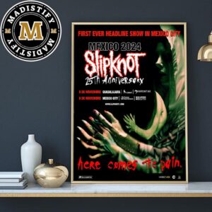 Slipknot Mexico 2024 First Ever Headline Show In Mexico City Home Decor Poster Canvas