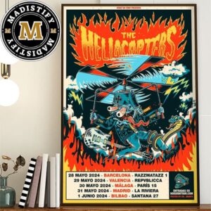 The Hellacopters Europe Tour 2024 Schedule Date List Home Decor Poster Canvas