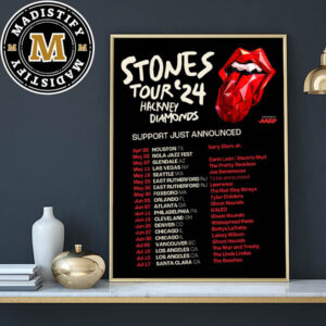 The Rolling Stones Hackney Diamonds 2024 US Tour Date List With Support Artists Lineup Home Decor Poster Canvas