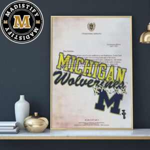 Travis Scott x Michigan Wolverines Utopia University Cactus Jack Invitation Letter Home Decor Poster Canvas