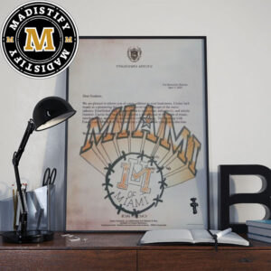 Utopia University Miami Hurricanes x Travis Scott Cactus Jack Invitation Letter Home Decor Poster Canvas