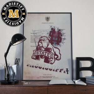 Utopia University Mississippi State Bulldogs x Travis Scott Cactus Jack Invitation Letter Home Decor Poster Canvas