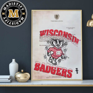 Wisconsin Badgers x Travis Scott Utopia University Cactus Jack Invitation Letter Home Decoration Poster Canvas