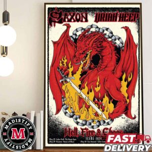 Celebrate Saxon And Uriah Heep In Texas With Our Limited Edition Silk-Screened Poster Heel Fire Chaos Show 2024 Schedule List Home Decoration Poster Canvas