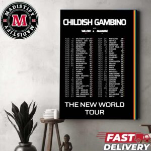 Childish Gambino The New World Tour 2024 And 2025 Schedule List Date With Willow And Ammarae Home Decor Poster Canvas