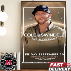 Cole Swindell Live In Concert 2024 At Riverwind Casino On September 20th Home Decoration Poster Canvas