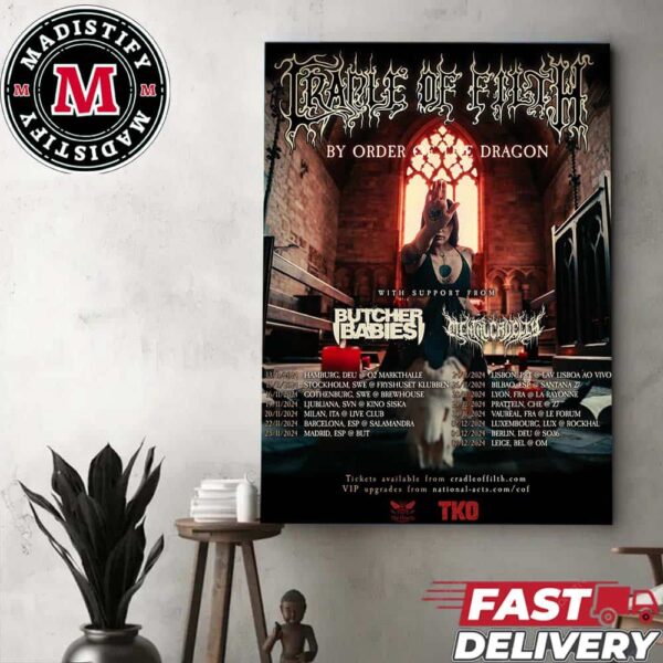 Cradle Of Filth Tour By Order Of The Dragon Tour In 2024 Schedule List Home Decor Poster Canvas