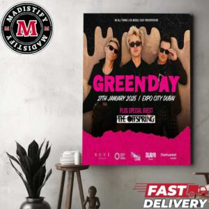 Green Day The Party On January 27th 2025 And Plus Special Guest The Offspring Home Decor Poster Canvas