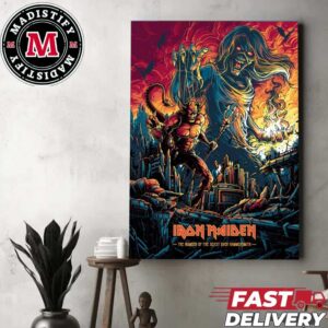 Iron Maiden The Number Of The Beast Over Hammersmith 2024 By Dan Mumford Home Decor Poster Canvas