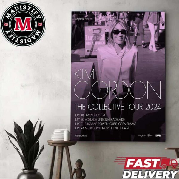 Kim Gordon The Collective Tour 2024 Schedule List Australia July Home Decor Poster Canvas
