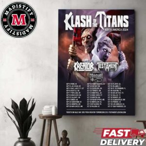 Klash Of The Titans Tour Returns To North America 2024 With Kreator And Sepultura And Death Angel Home Decor Poster Canvas