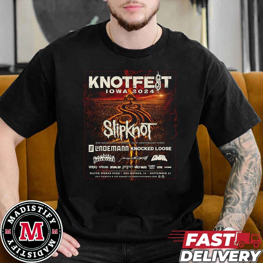Knotfest IOWA 2024 Slipknot One Night Only A Special 25th Anniversary Event With Knocked Loose And More Unisex T-Shirt Essentials Classic T-Shirt