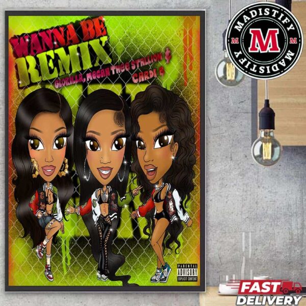 Official Cardi B To Be Featured On Remix For Glorilla And Megan Thee Stallion’s Wanna Be Fan Gift 2024 Home Decoration Poster Canvas