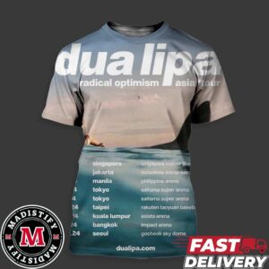 Official Dua Lipa The Asia Dates For Her Radical Optimism Tour 2024 All Over Print Essentials Unisex T-Shirt