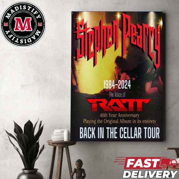 Official Poster Stephen Pearcy Back In The Cellar 2024 Tour Home Decor Poster Canvas