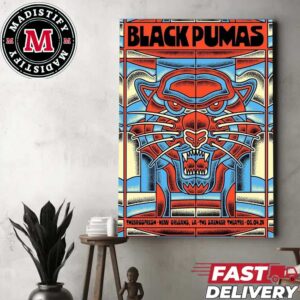 Official poster for Black Pumas performance in New Orleans LA Special guest THEBROSFRESH Home Decor Poster Canvas