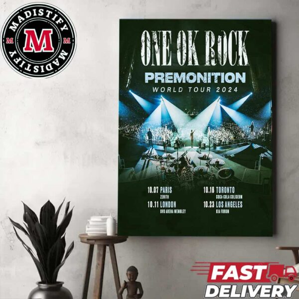 One Ok Rock Premonition World Tour 2024 Schedule List Date In Japan Home Decor Poster Canvas