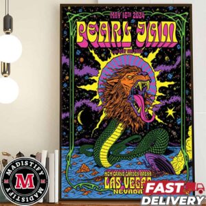 Poster Tonight Pearl Jam With Deep Sea Diver At MGM Grand Garden Arena On May 16th 2024 In Las Vegas Nevada Art By Brian Romero Home Decor Poster Canvas