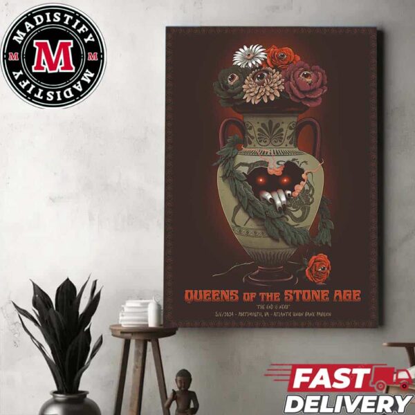 Queens Of The Stone Age The End Is Nero May 6 2024 Portsmouth VA Atlantic Union Bank Pavilion By Pedro Correa Home Decor Poster Canvas