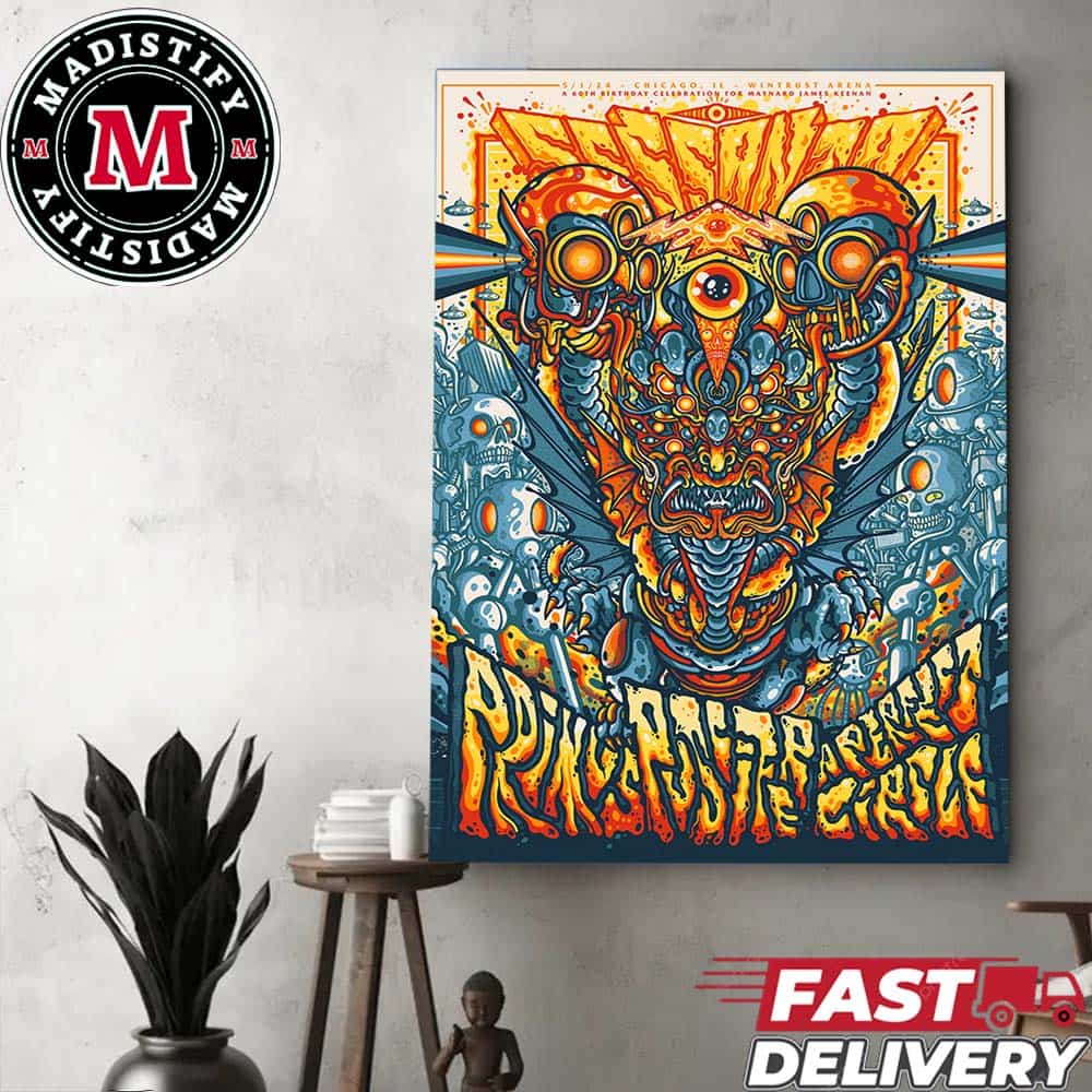 Sessanta x Primus x Puscifer x A Perfect Circle May 1 2024 Chicago IL Wintrust Arena 60th Birthday Celebration For Maynard James Keenan Home Decor Poster Canvas