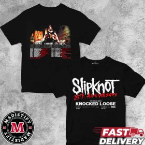 Slipknot 25th Anniversary Tour With Special Guests Knocked Loose Here Comes The Pain North America 2024 Schedule Lists Two Side Shirt Unisex