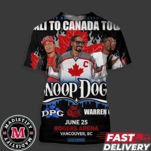 Snoop Dogg And Tha Dogg Live Nation Presents Cali To Canada Tour 2024 On June 25 At Rogers Arena Vancouver BC Home Decor All Over Print Unisex Shirt