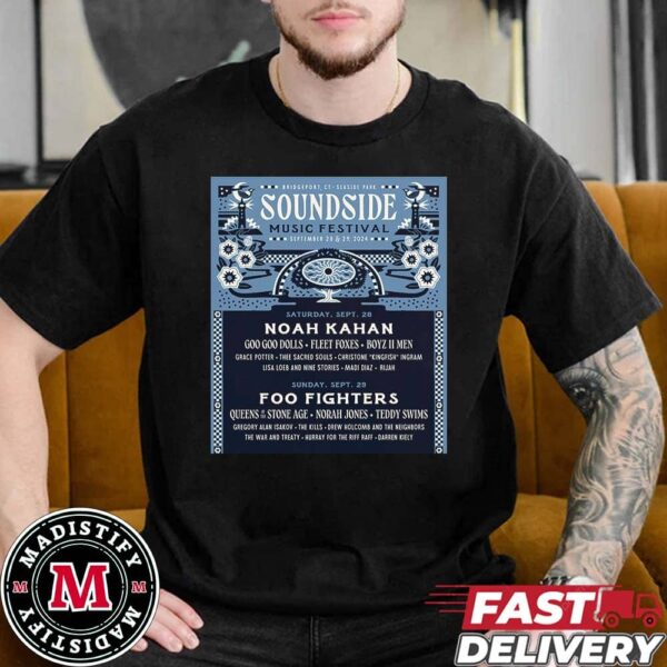 Soundside Music Festival 2024 With Noah Kahan And Foo Fighters And Queen Of The Stone Age At Bridgeport CT Seaside Park Essentials T-Shirt